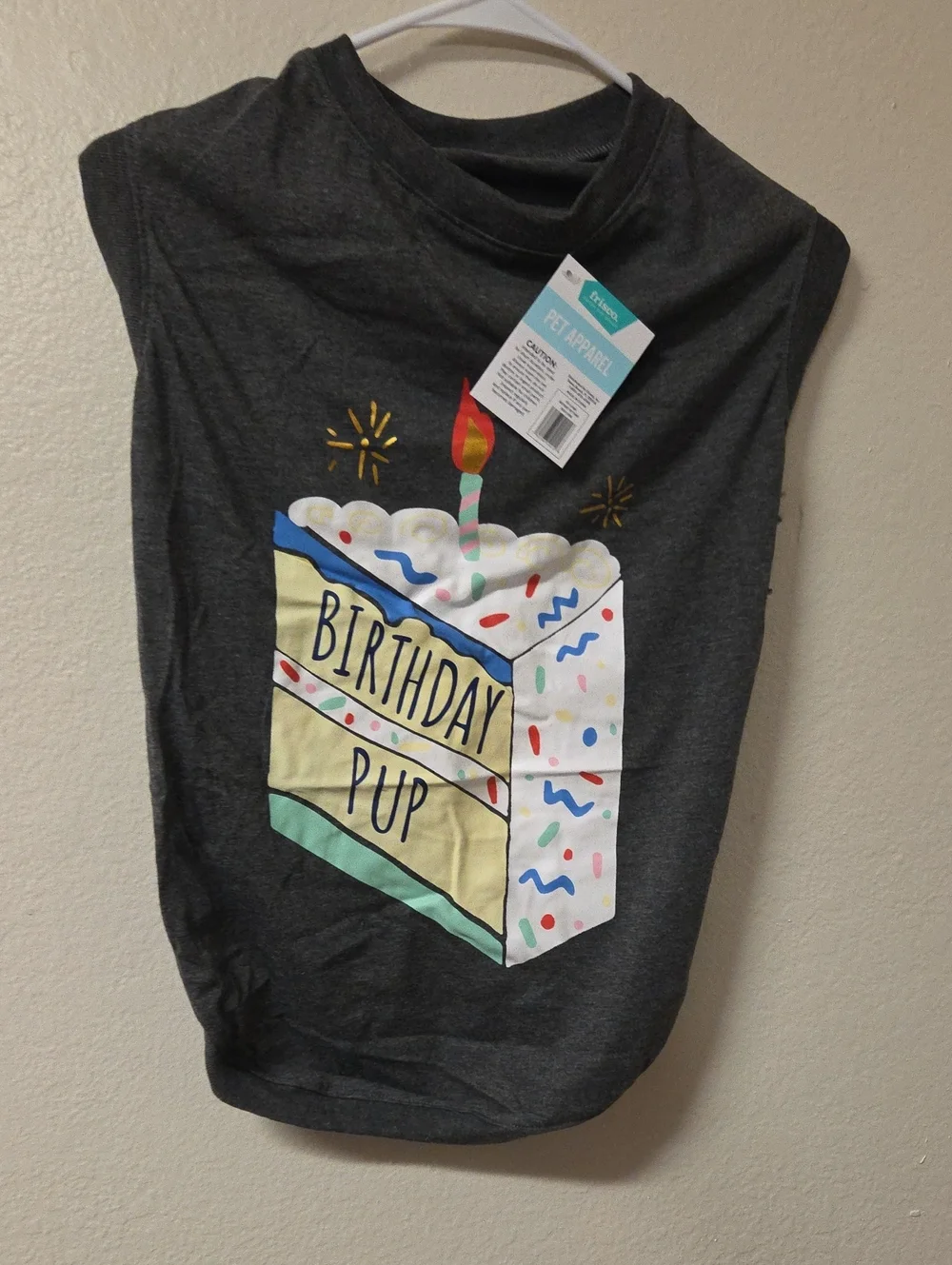 Birthday Pup Dog Shirt - Dark Gray Sz XXL